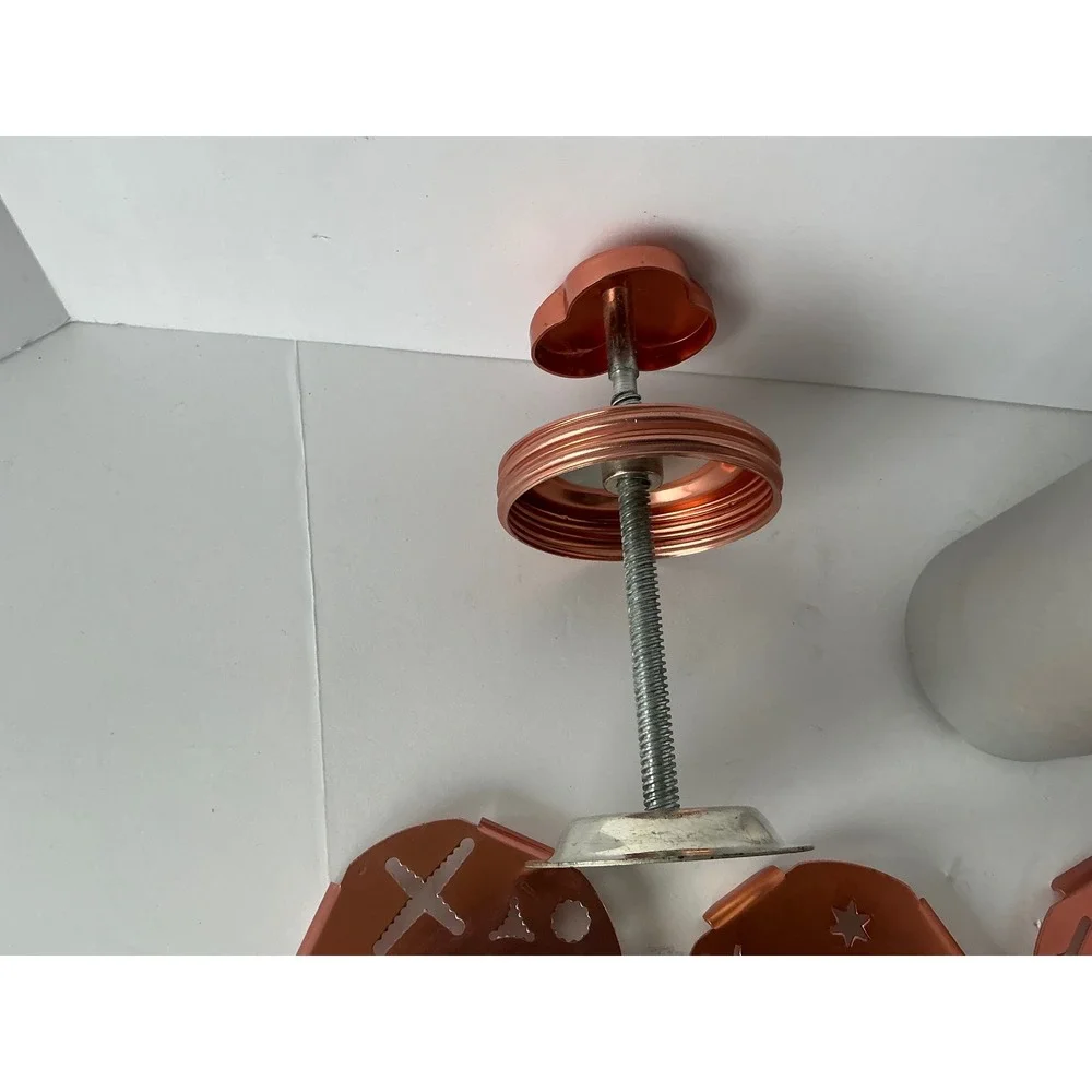 Vintage Cookie Press Decorator Copper Tone 3 Discs Mid-Century‎ Style